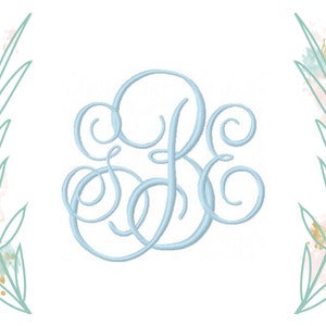 2.5" and 3.5" King Street Classic Vine Interlocking Monogram Embroidery Font Small 4x4 Hoop BX instant download PES