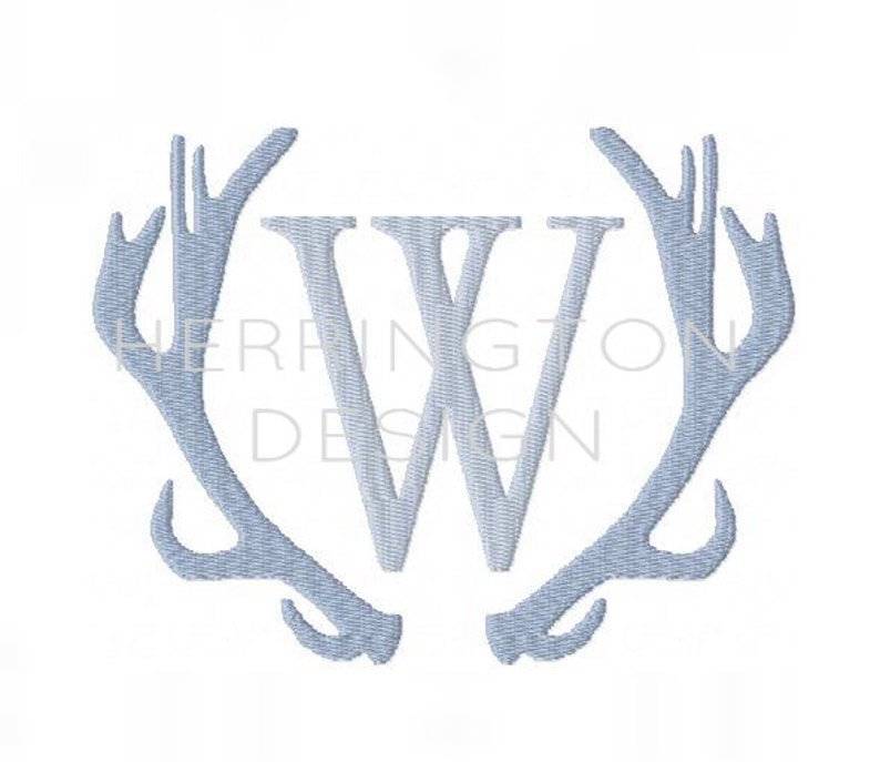 Elk Antler Monogram Embroidery Frame Machine Embroidery Design Instant download BX 4x4 5x7 6x10 image 2