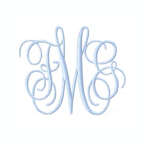 Kathryn Script 2" inch and 3" inch Vine Interlocking Monogram Embroidery Font 4x4 hoop Instant download Herrington Design BX PES