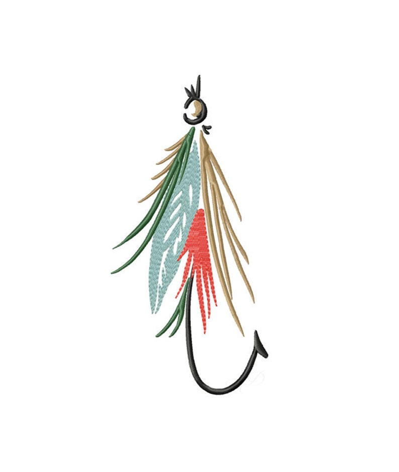 Fly Fishing Embroidery Design Monogram Instant Download BX 4x4 Etsy