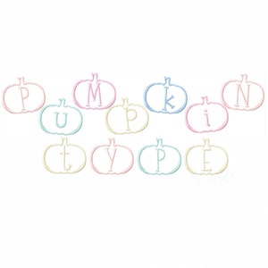 1&quot; inch Pumpkin Font Embroidery Machine Font BX Instant download PES 4x4 5x7 6x10
