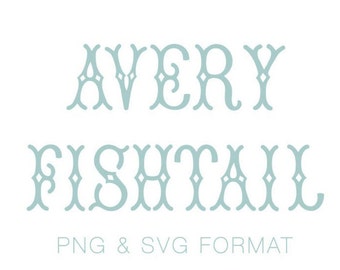 Avery Fishtail PNG PDF SVG Vector Format for Cricut Illustrator Instant Download Herrington Design