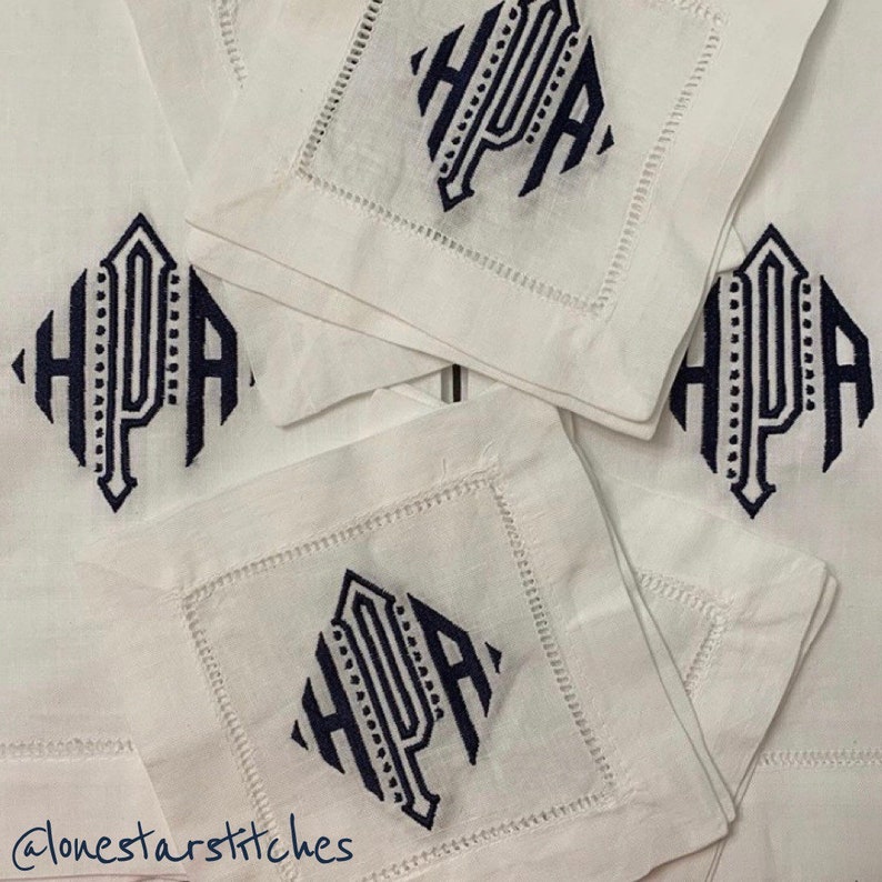 3.6 inch Diamond Dot Monogram Alphabet Embroidery Font | Etsy