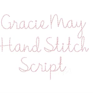 1.5" Gracie  Handstitch Script Machine Embroidery Font Hand Stitch Monogram Instant Download  BX PES