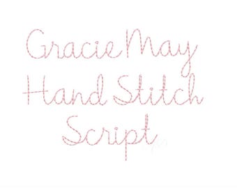 1.5" Gracie  Handstitch Script Machine Embroidery Font Hand Stitch Monogram Instant Download  BX PES