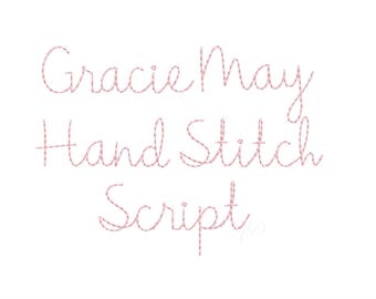 1,5&quot; Gracie Handstitch Script Machine Borduurlettertype Handsteek Monogram Instant Download BX PES