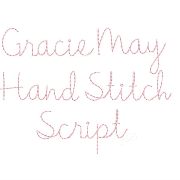 1.5" Gracie  Handstitch Script Machine Embroidery Font Hand Stitch Monogram Instant Download  BX PES