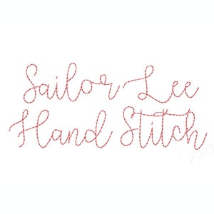 2&quot; Sailor Lee Handstitch Raw Script Machine Embroidery Font Hand Stitch Monogram Instant Download  BX PES