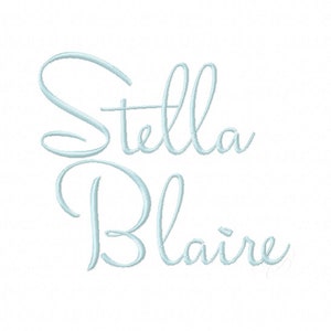 1" Inch Stella Blaire Embroidery Font Monogram Modern Script Bouncy Script Monogram Vintage Instant Download  PES BX Herrington Design