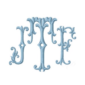 4" et 5" Filigrane Fishtail Satin Stitch Embroidery Font Monogram 5x7 6x10 BX Téléchargement instantané Herrington Design