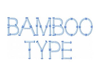 1,5 "Bamboo Schrift Stickerei Schrift Design Sofortiger Download Schrift PES BX Alle Formate