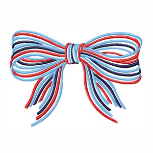 Holiday Patriotic Striped Bow Embroidery Design Instant Download Font 4x4 5x7 6x10 BX Herrington Design