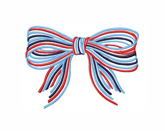 Holiday Patriotic Striped Bow Embroidery Design Instant Download Font 4x4 5x7 6x10 BX Herrington Design