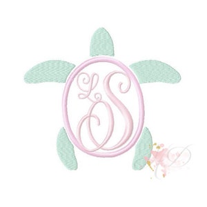 Preppy Turtle Applique Design Machine Embroidery Frame  BX instant download Sea Turtle 4x4 5x7 6x10