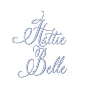 1" Inch Hattie Belle Upper & Lowercase Interlocking Monogram Embroidery Font Instant Download Initials