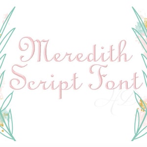2&quot; Inch Formal Script Embroidery Font Machine Embroidery File Instant Download Meredith  BX instant download