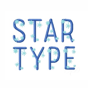 Star Type Embroidery Font Summer Monogram July 4th Instant Download Herrington Design