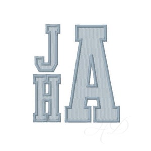 2.5" inch 26 letters Sports Embroidery Monogram Varsity Font Satin stitch Embroidery Font Instant Download