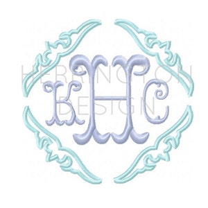 Diamond Applique Frame Embroidery Design Monogram 4x4 5x7 6x10 Instant Download BX PES