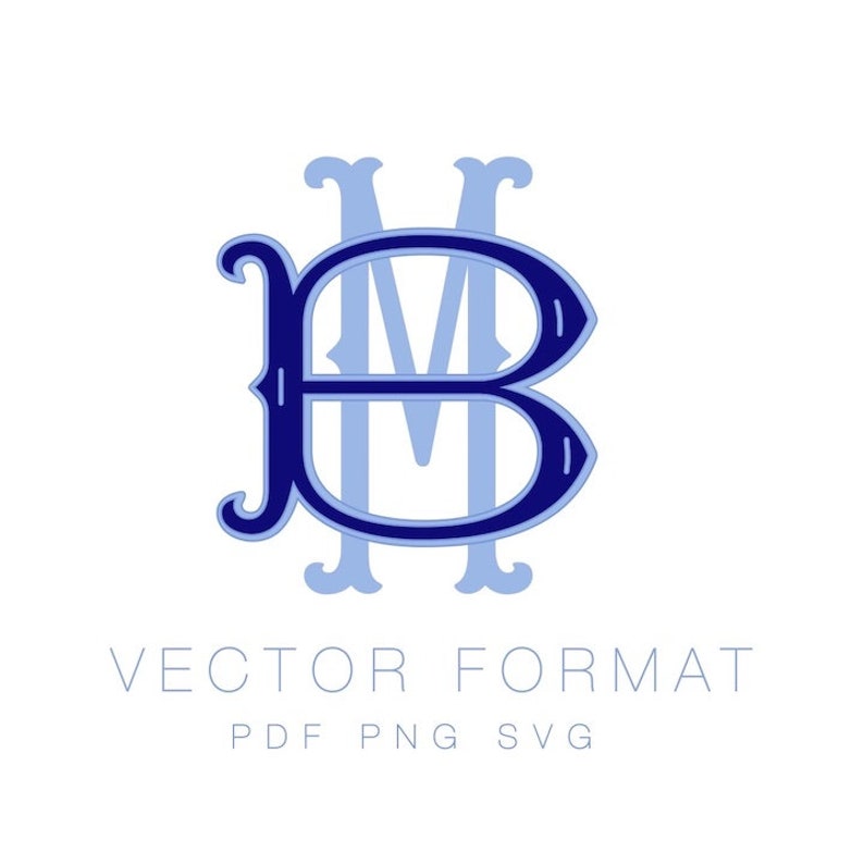 Barrett Outline and Fill Monogram PDF PNG SVG Vector Monogram Font for Cutting Machine Herrington Design Instant Download image 2
