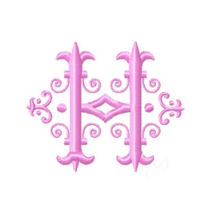 1.5&quot; Ruby Satin Solid Fishtail Embroidery Machine Monogram Font Fish Tail 4x4 Hoop Instant Download Herrington Design