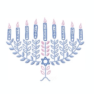 Menorah Hanukkah Monogram embroidery design Instant download 4x4 5x7 6x10 PES BX Herrington Design