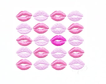 Lips Print Embroidery Machine Design Instant Download Herrington Design PES BX