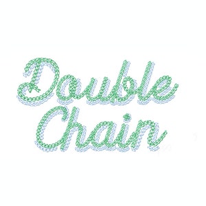 2" Double Chain Hand Stitch Raw Script Machine Embroidery Font Hand Stitch Monogram Instant Download  BX PES