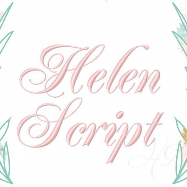 Embroidery Font Helen Virginia .5" inch Half Formal Cursive Script Monogram Monogram BX Instant download 4x4 5x7 BX instant download PES