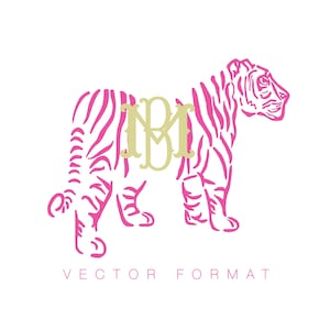 Offener Tiger Vektor PDF SVG PNG Vektor für Druck oder Schneidemaschine Herrington Design Sofort Download