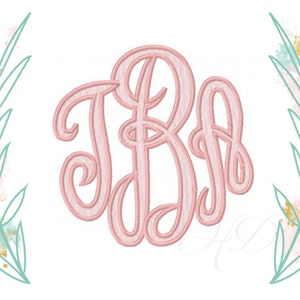 4.5&quot; inch Empress Fill Flat Stitch Satin Stitch Outline Embroidery Font Mastercircle Monogram Font BX Instant Download 5x7 hoop