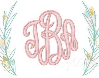 4.5" inch Empress Fill Flat Stitch Satin Stitch Outline Embroidery Font Mastercircle Monogram Font BX Instant Download 5x7 hoop