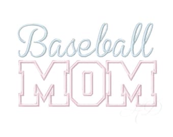Baseball Mom Applique Embroidery Design Applique Embroidery Font 4x4 5x7 6x10