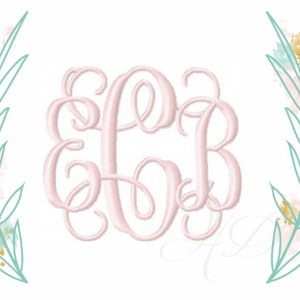 Reduced 14 sizes Bulk Wholesale Package Grace Satin Stitch Interlocking Vine Embroidery Machine Font Monogram Design Instant Download PES BX