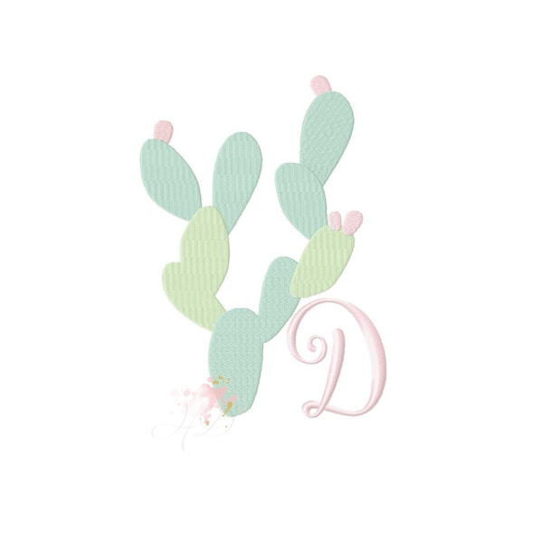 Prickly Pear Cactus Embroidery Design Desert Southwestern Machine Embroidery BX Instant Download 4x4 5x7 6x10 PES