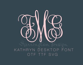 Kathryn Script PNG PDF & SVG Vector Format for Cricut Illustrator Instant Download Herrington Design
