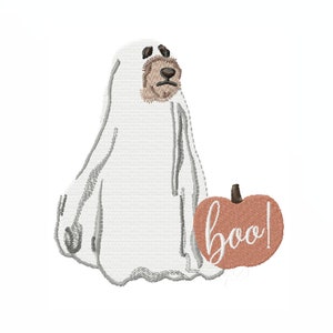 Dog in Ghost Sheet embroidery machine design Instant download 4x4 5x7 6x10 PES BX Herrington Design Gooldendoodle