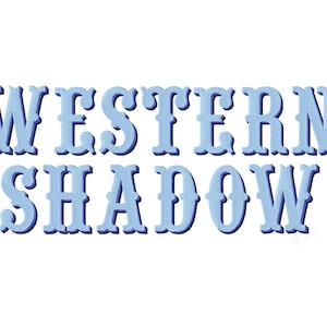 2.5" inch Western Drop Shadow letters Boy Type Embroidery Monogram Font Satin stitch Instant Download Herrington Design