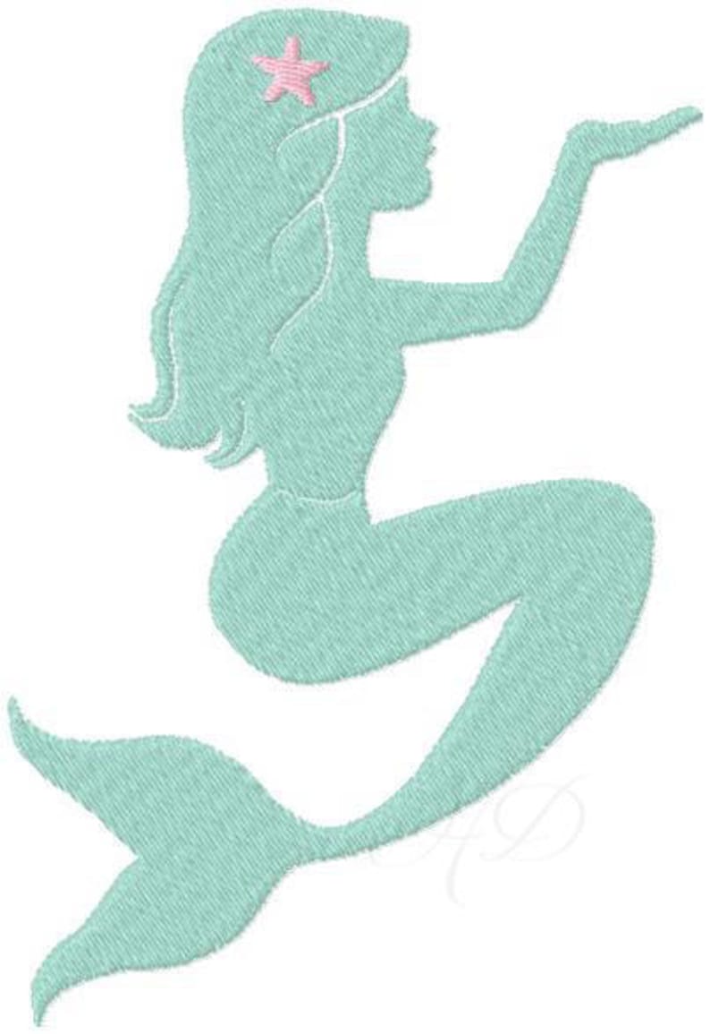 Mermaid Monogram Embroidery Design Frame Seashell Machine Embroidery Applique Instant download BX PES 4x4 5x7 6x10 image 4