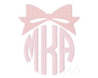 Bow Frame Embroidery Design Monogram Ribbon Christmas Ornament Design Embroidery BX Instant download 4x4 5x7 6x10