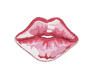 Kiss Lips Balloon Embroidery Design Happy Valentine's Day Instant Download Fonts Herrington Design 4x4 5x7 6x10 PES BX All Formats