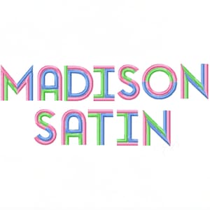 1.5&quot; Madison Multi Color Satin Stitch Embroidery Machine Font BX Instant download Herrington Design