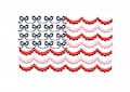 Bow Scalloped American Flag July 4th Summer Embroidery Machine Design Instant Download 4x4 5x7 6x10 PES Herrington Design