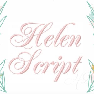 1&quot; inch Embroidery Font Helen Virginia Formal Cursive Script Monogram BX 4x4 5x7 6x10 Instant download BX instant download PES