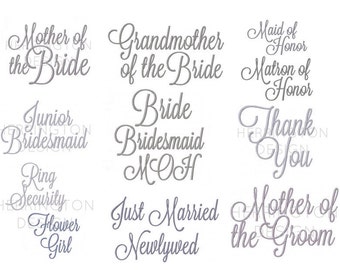 Large Embroidery Design Package Weddding Embroidery Bridal Party Sale Embroidery Font 4x4 5x7 6x10 Instant download PES