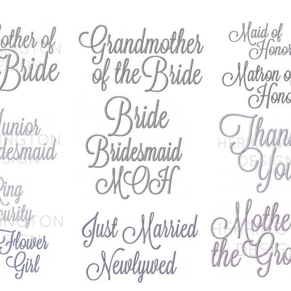 Large Embroidery Design Package Weddding Embroidery Bridal Party Sale Embroidery Font 4x4 5x7 6x10 Instant download PES