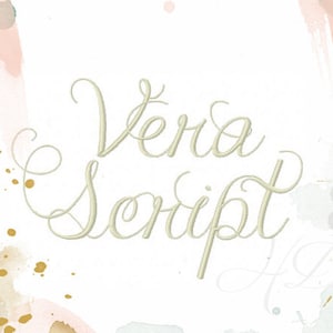 5&quot; Inch Formal Script Embroidery Font Machine Embroidery File Instant Download Vera KG Celebration BX instant download