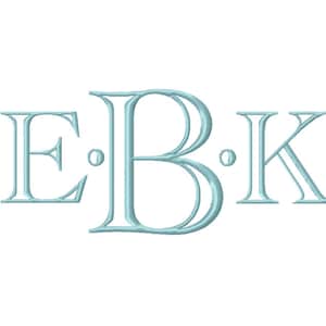3" Ryan Open Satin Stitch Classic Serif Type Boy Monogram Stacked Embroidery Font 4x4 5x7 Hoop BX descarga instantánea PES Herrington Design