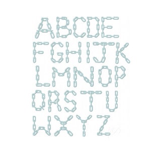 3 Chain Link Font Embroidery Font Design Instant Download Font 4x4 5x7