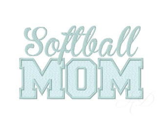 Softball Mom Embroidery Design Satin Stitch Embroidery Fill Flat Embroidery Font Instant download 4x4 5x7 6x10